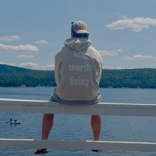 life worth living hoodie - cream