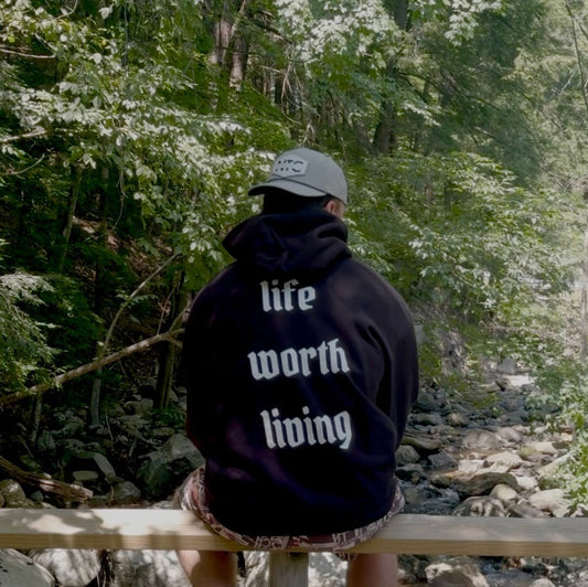 life worth living hoodie - black